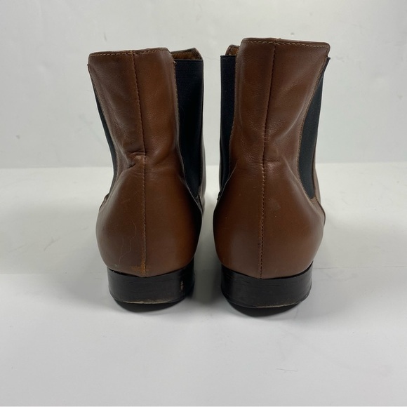 J Crew Cognac Brown Chelsea Pull On Boots Ankle Booties size 8 EO824 - Picture 3 of 11